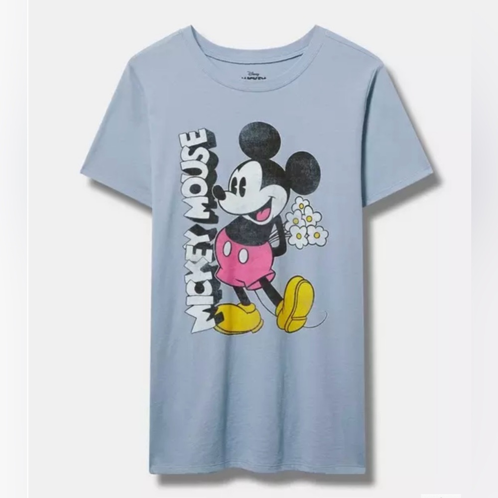 NWT Torrid Disney Mickey Mouse Graphic Tee Light Blue Short Sleeve Size 2X